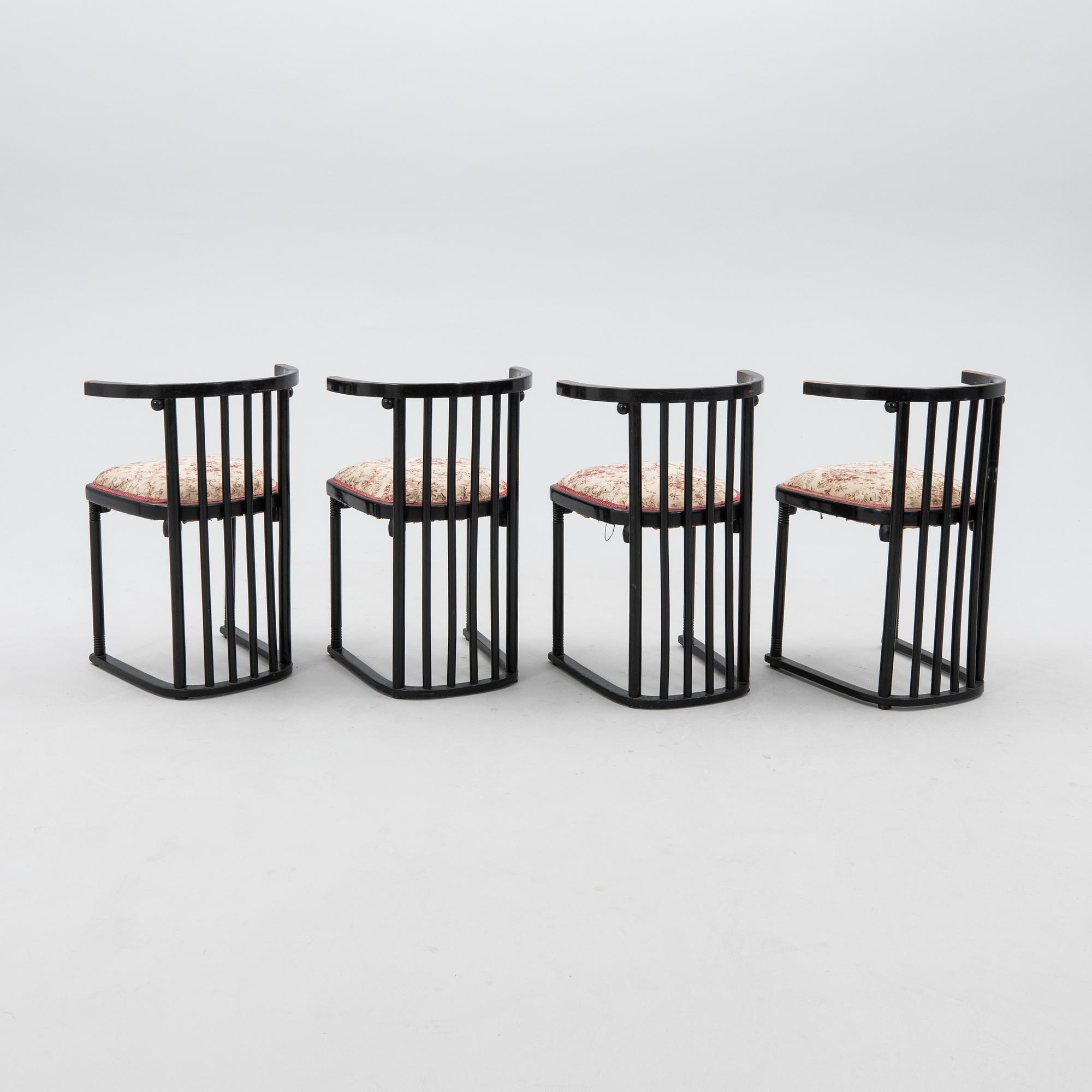 A set of four armchairs by Mundus, first half of the 20th century.