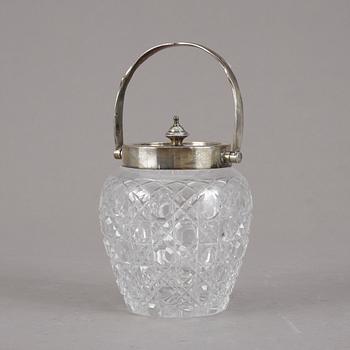 MARMELADSKÅL, glas och silver. M & Co, Sheffield, England 1907.