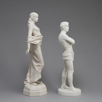 TWO PARIAN FIGURES, Gustafsberg 1900 and 1914.