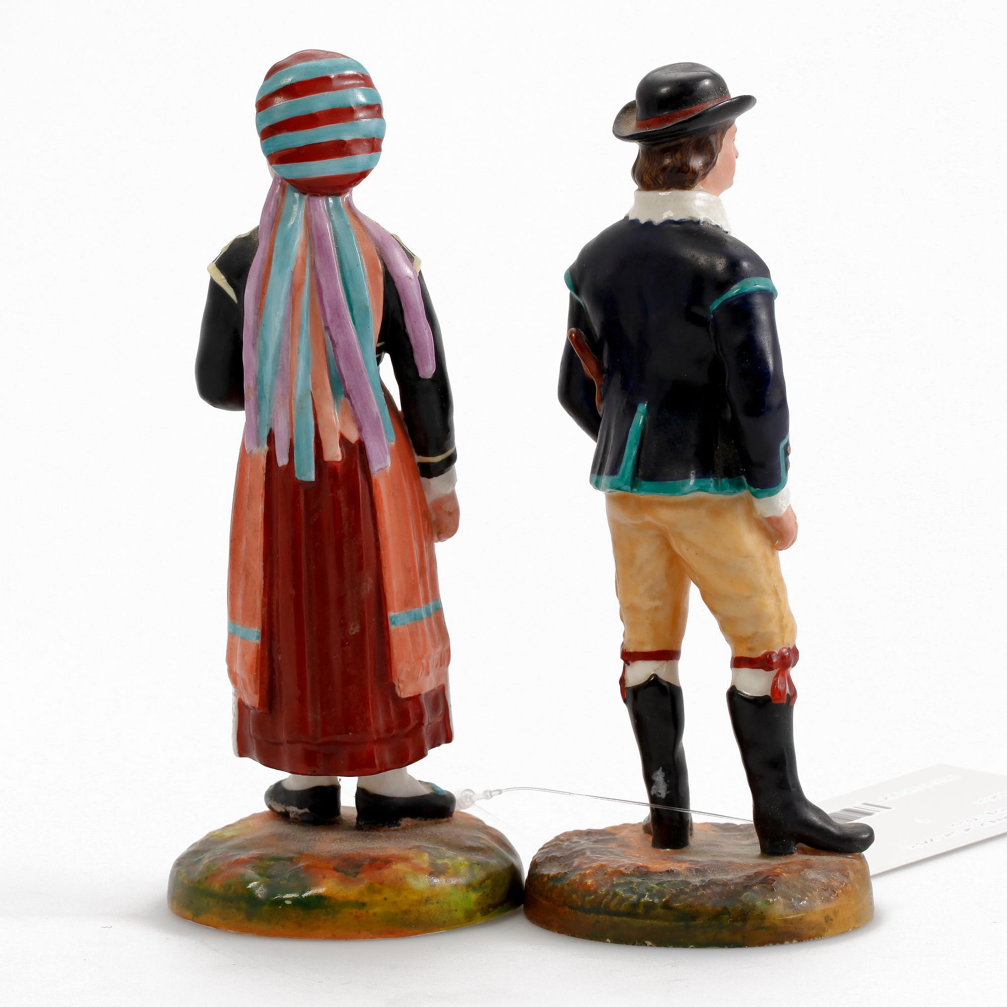 FIGURINER, ett par, porslin, Rörstrand tidigt 1900-tal.