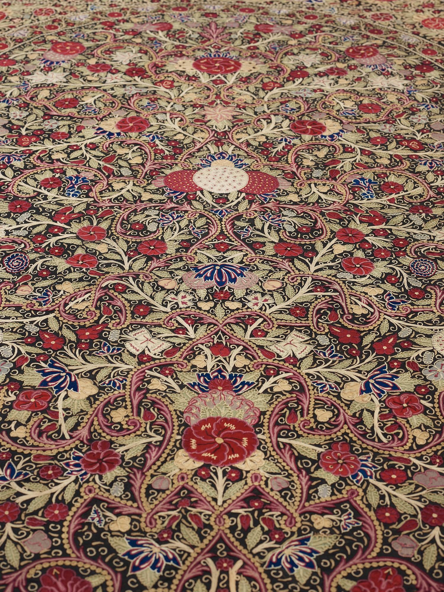EMBROIDERY. Antique Rascht Embroidery. Persia (Iran). 204 x 109 cm.