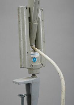 INDUSTRILAMPOR. 2 st, bla Essde-lampa, Bröderna Johansson, Auto metall, Skellefteå, 1930/40-tal.