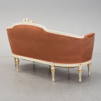SOFA, gustavian style, Myrstedt & Sterns, Stockholm. Early 20th century. Signed with label.