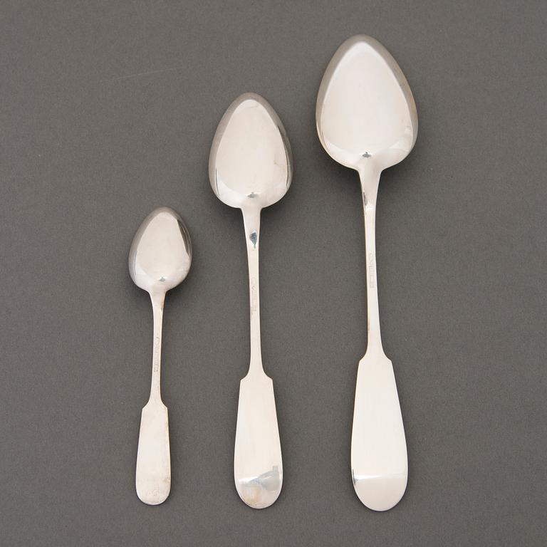 A Set of 35 Silver Spoons, marks of Hopeakeskus, Hämeenlinna 1960.