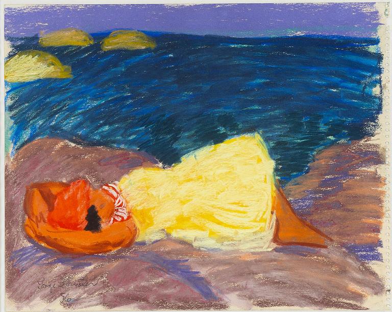 Inge Schiöler, pastell på papper, signerad and dated -56.