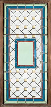 FÖNSTER, 3 st, blyglas, 1800/1900-tal.