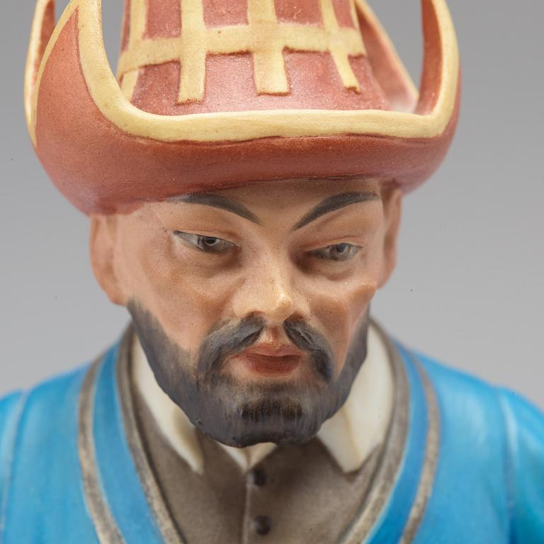 A Russian bisquit figure, "Bashkir", Kuznetsov/Gardner, Russia, 1891-1917.