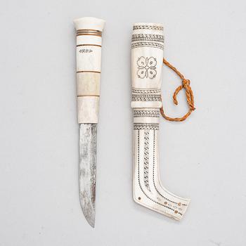 Sarvipuukko, signeerattu Hans Carlsten, saamenkäsityö / duodji, 1900-luvun toinen puolisko.