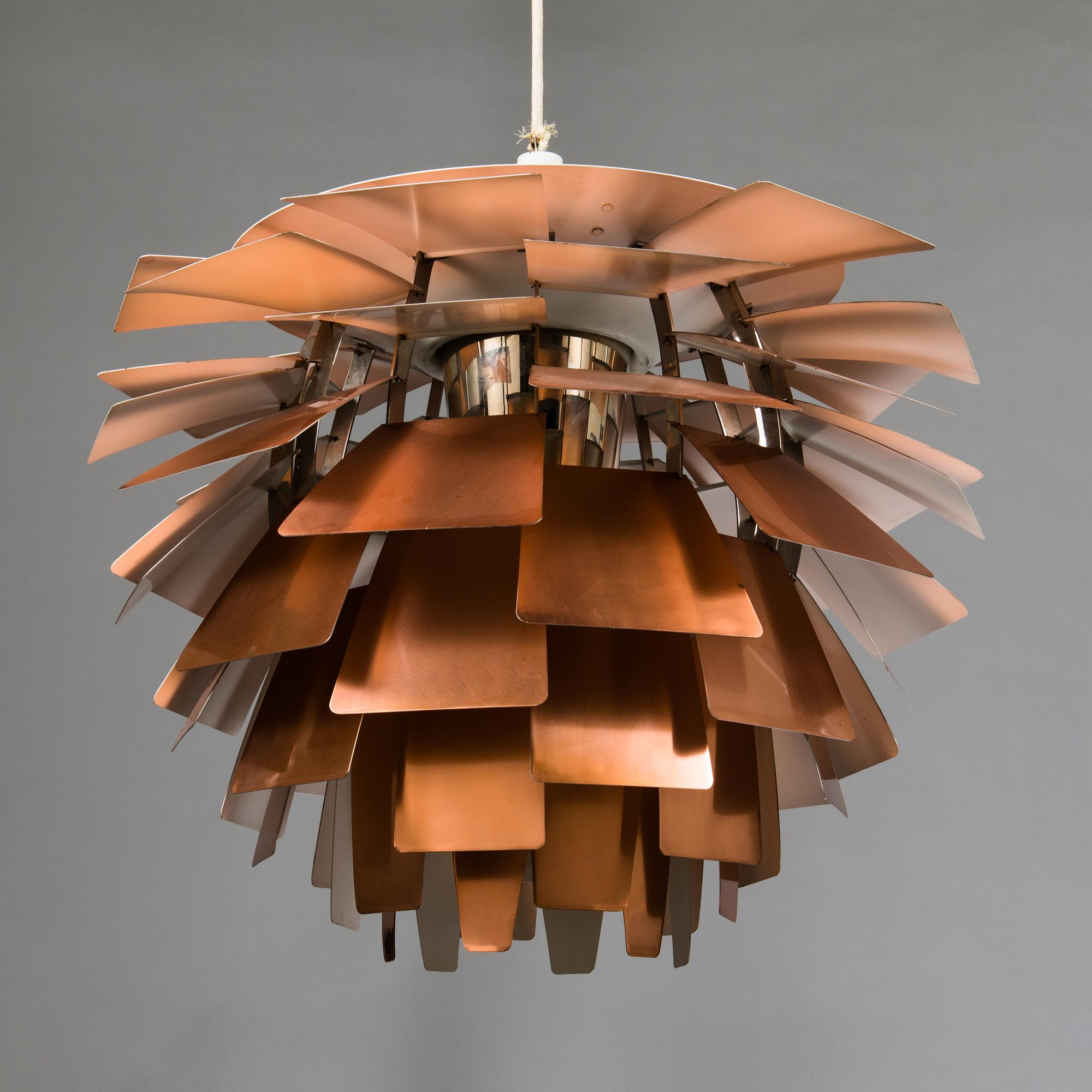 POUL HENNINGSEN, taklampa "PH-Kotte / PH Artichoke", för Louis Poulsen, Danmark tidigt 1960-tal.