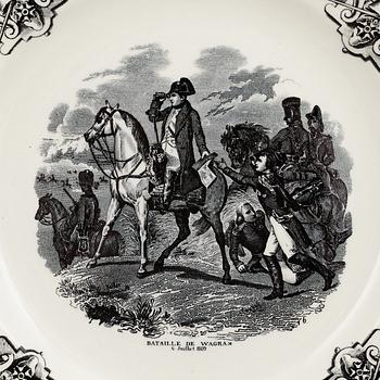 A set 15 cream ware dinner plates, Belgium, "Napoleon".