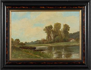 Émile Charles Lambinet, French River Landscape.