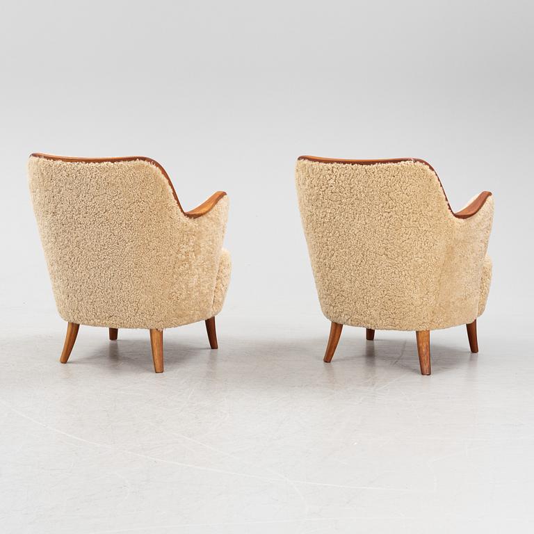 Fåtöljer, ett par, Swedish Modern, 1950-tal.