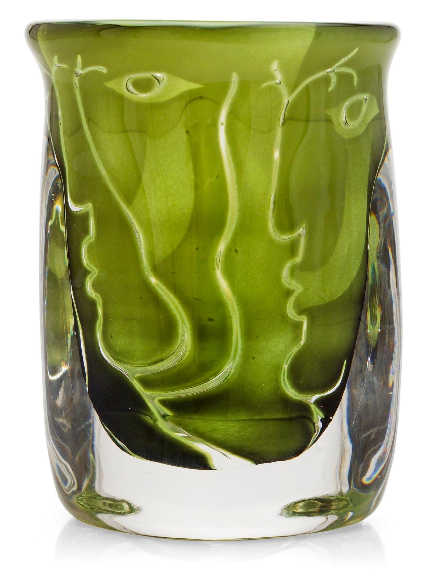 INGEBORG LUNDIN, vas, ariel, "Ansikten", Orrefors 1971.