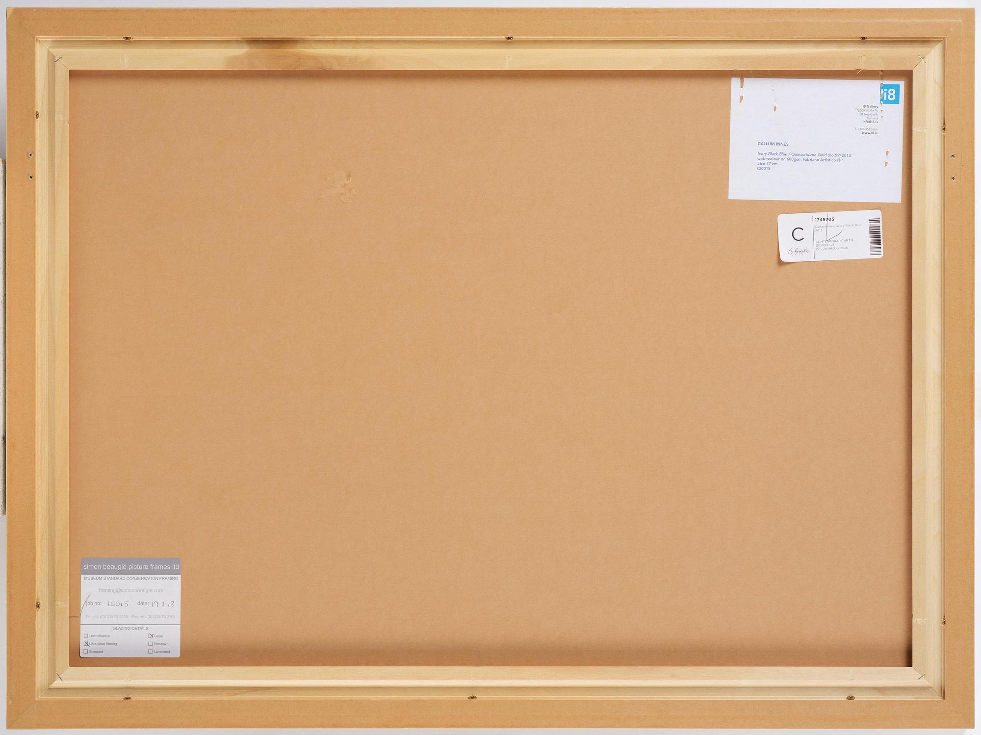 Callum Innes, "Ivory Black Blue / Quinacridone Gold (no. 59)".