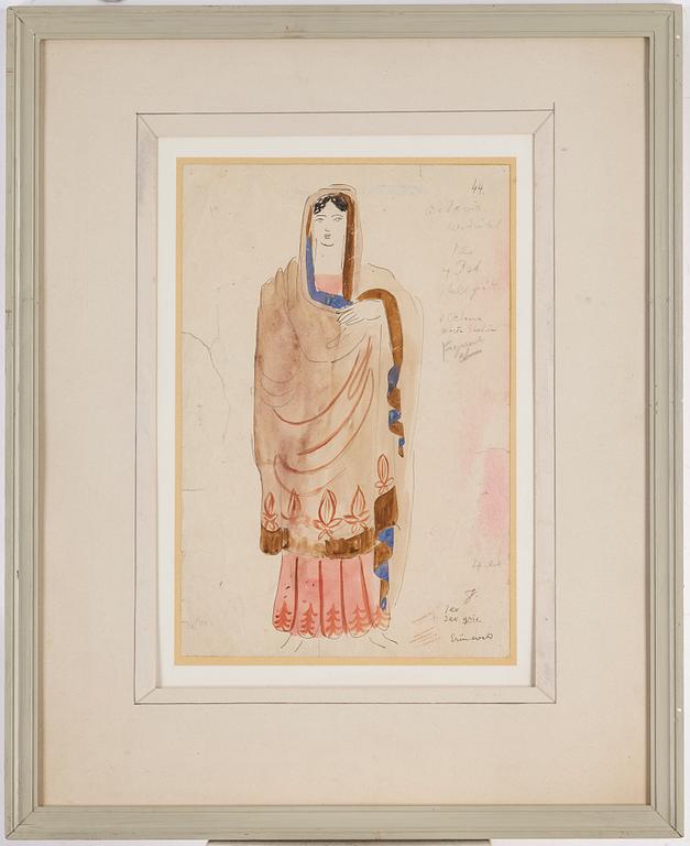ISAAC GRÜNEWALD, water colour and oencil on paper, signed Grünewald.