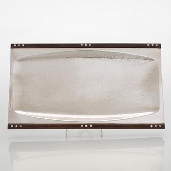 Tapio Wirkkala, leipäkori, hopea ja palisanteri, TW 185, Kultakeskus, Hämeenlinna 1964.