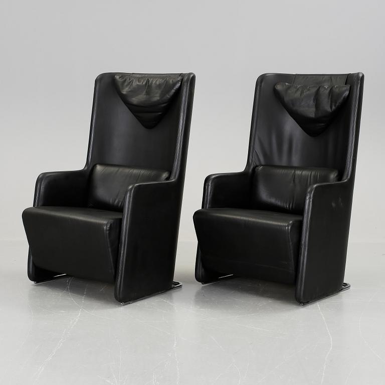 FÅTÖLJER, ett par, "Solo XL", Börge Lindau & Bo Lindekrantz, Lammhults, formgivna 1983.