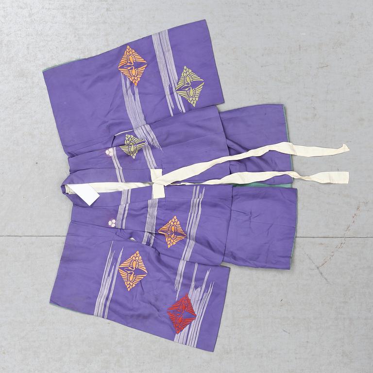 KIMONO för barn, 3 st, Japan, 1900-talets första hälft.