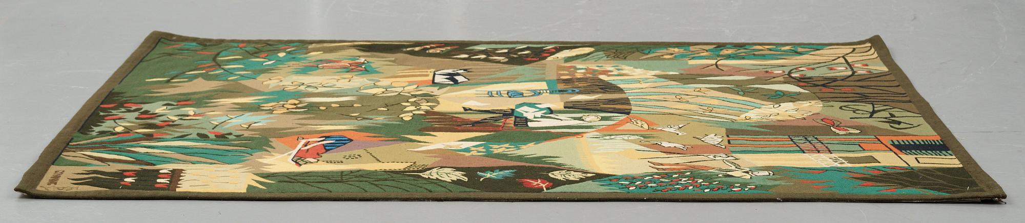 Lars Gynning, A Tapestry, "My Garden", flat weave, ca 193,5-195 x 145-146,5 cm, signed GYNNING MTP.