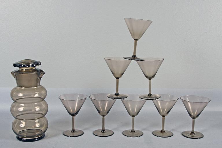 SHAKER samt 8 GLAS, Edward Hald, Sandvik, 1920-tal.