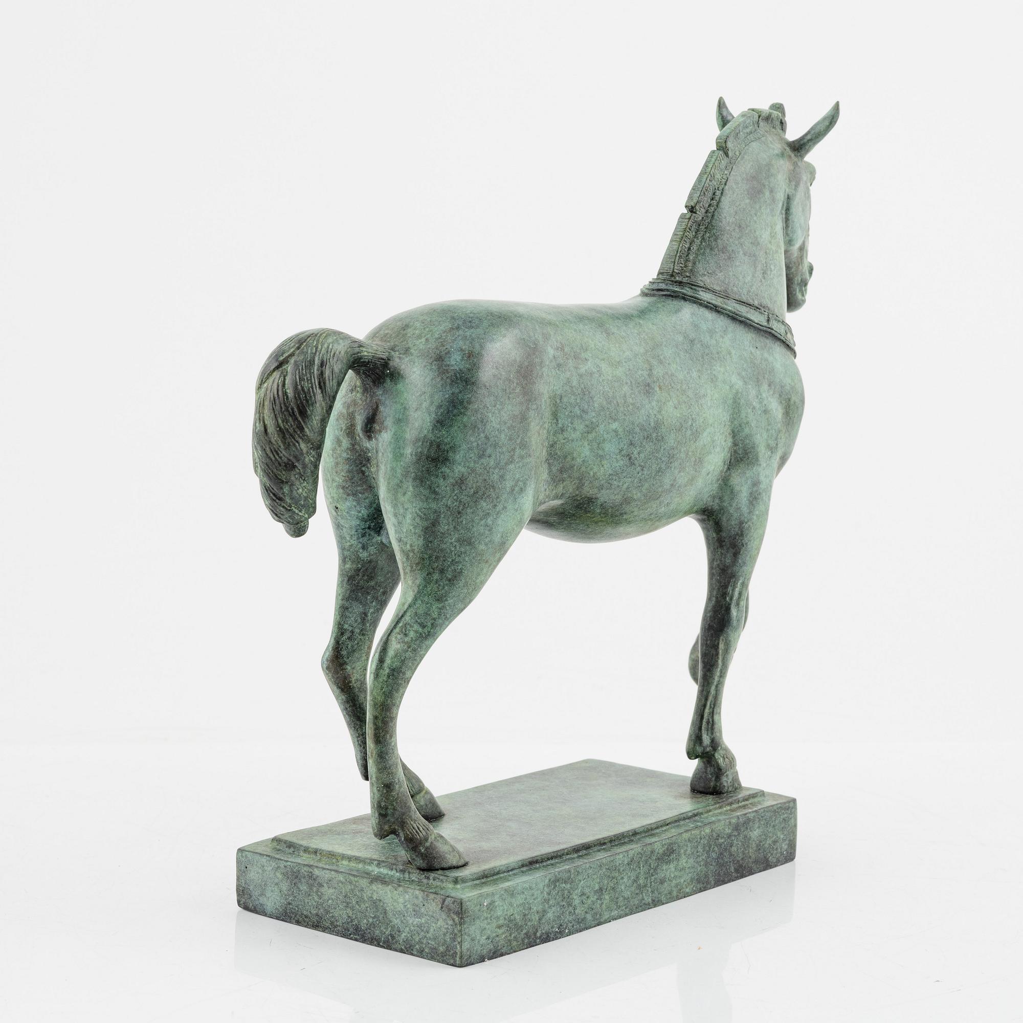 A patinated bronze sculpture after the Horses of Saint Mark.