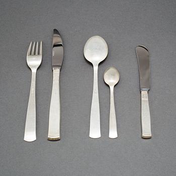 A 30 pcs silver cutlery 'Rosenholm' by Jacob Ängman for GAB, Stockholm, 1971-1993.