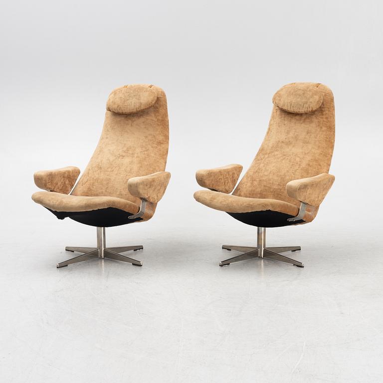 Alf Svensson, swivel armchairs, a pair, "Contourett Roto", Dux, second half of the 20th century.