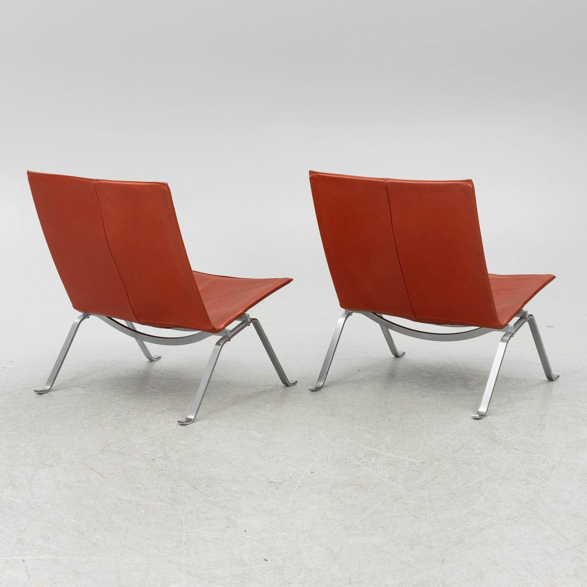 Poul Kjaerholm, fåtöljer, ett par, "PK 22", Fritz Hansen, Danmark, 1983.