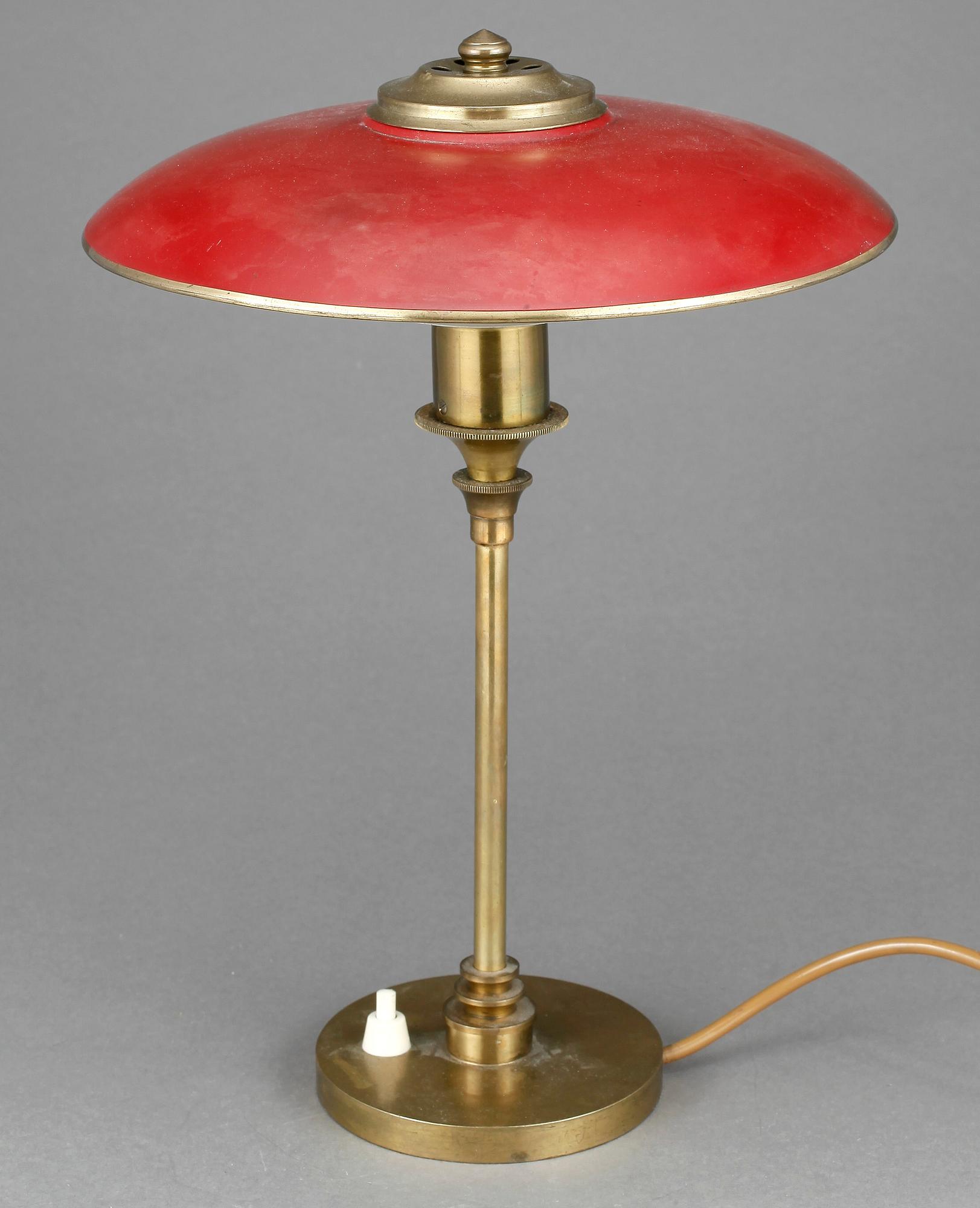 BORDSLAMPA, mässing, möjligen Tyskland 1930-tal.