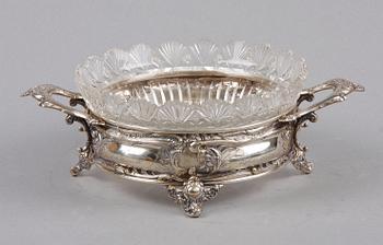 JARDINJÄR, silver, glas, nyrokoko, K. Andersson, Stockholm 1896.