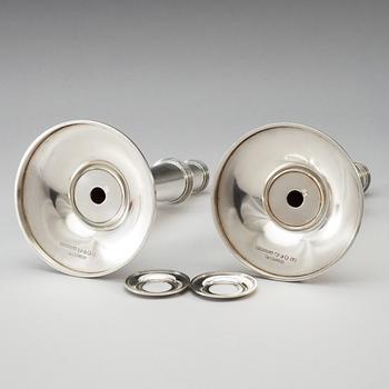 A pair of Atelier Borgila sterling candlestick,