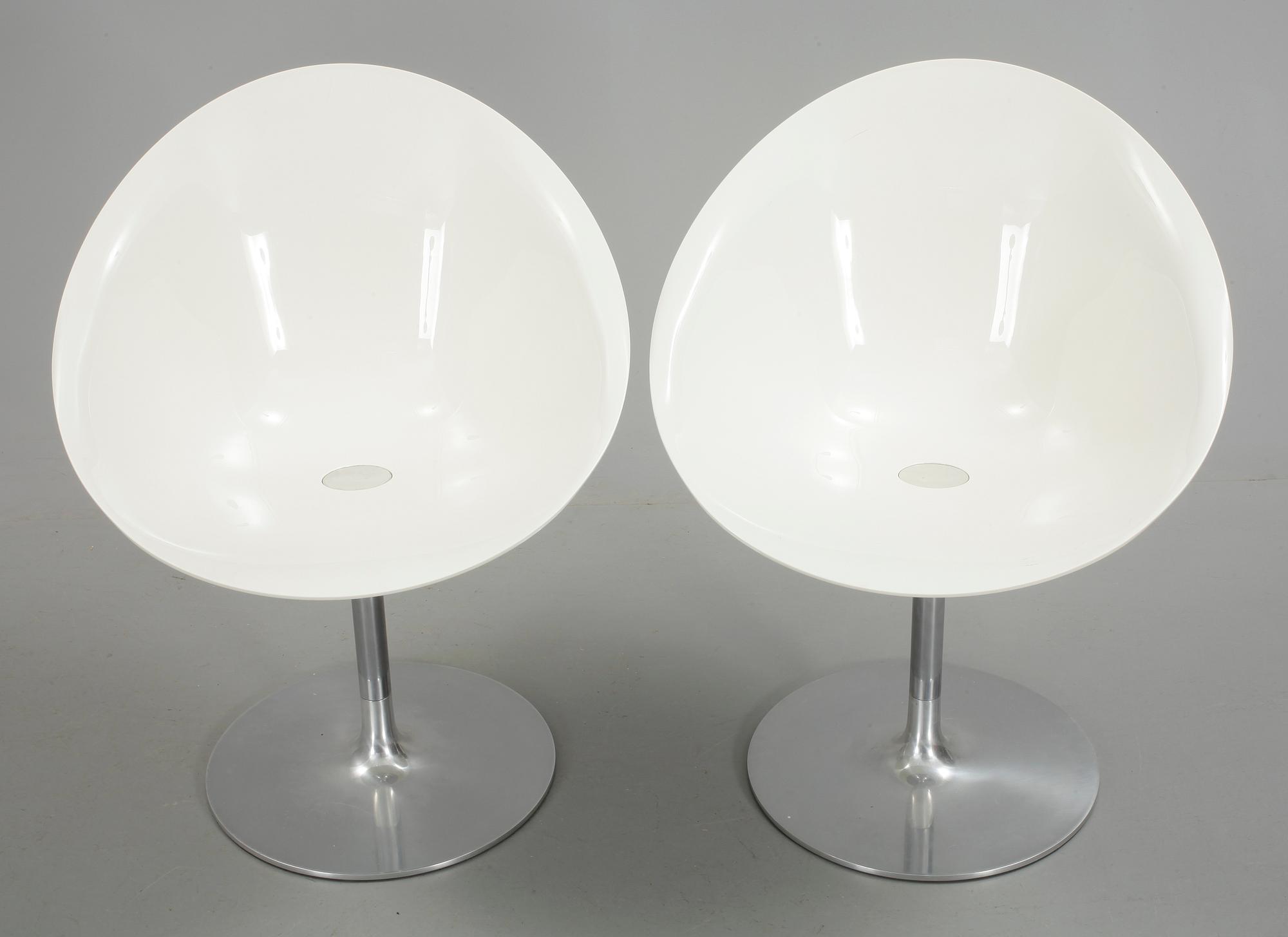 STOLAR, 2 st, "Eros", Philippe Starck för Kartell, Italien, 1900-/2000-tal.