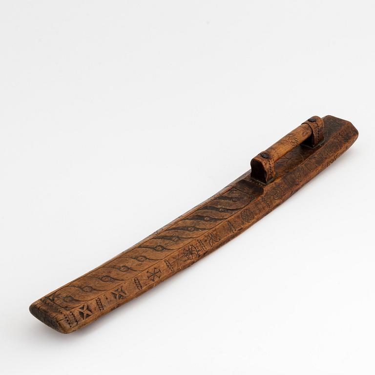 A Swedish mangling board, 18th Century.