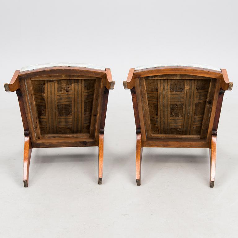 A pair of chairs, Biedermeier style, circa 1900.