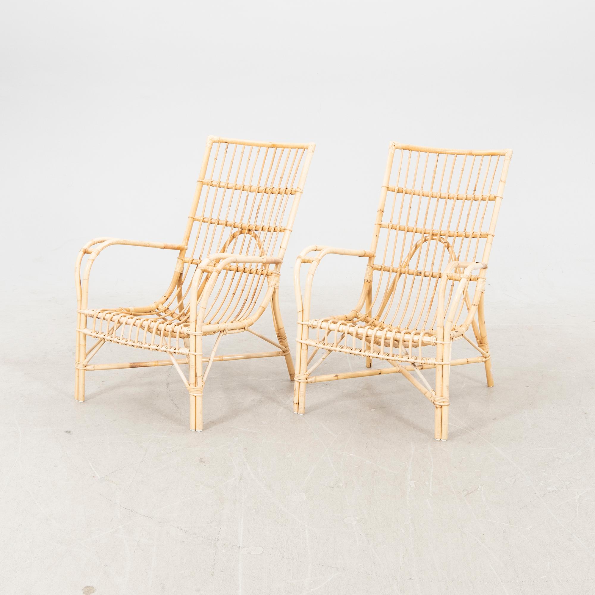 Badhusfåtöljer ett par  Larssons korgmakeri sent 1900-tal/2000-tal.