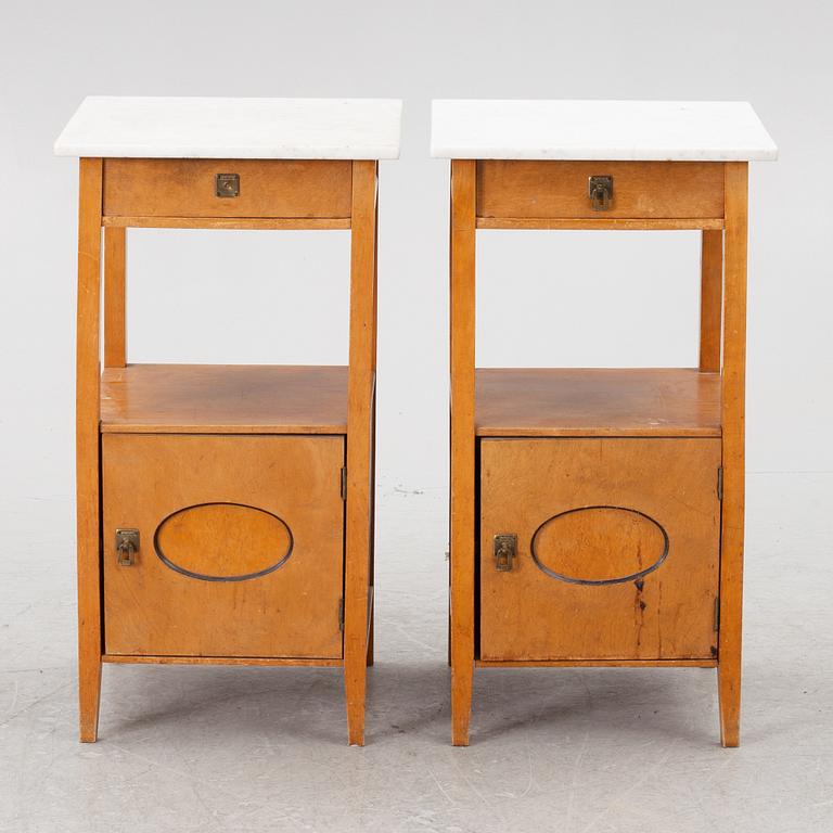 Sängbord, ett par, 1900-talets början.