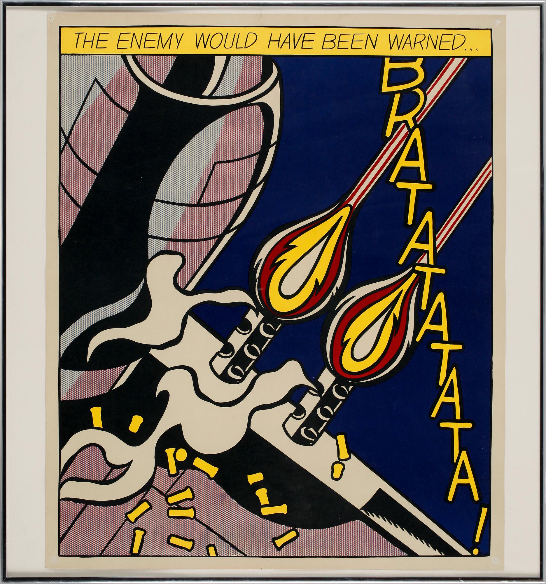 ROY LICHTENSTEIN, efter, färgserigrafi, triptyk, edition av Stedelijk Museum Amsterdam, 1960-talets andra hälft.