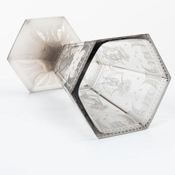 Simon Gate, Vase, "Six Graces", Orrefors, 1925.
