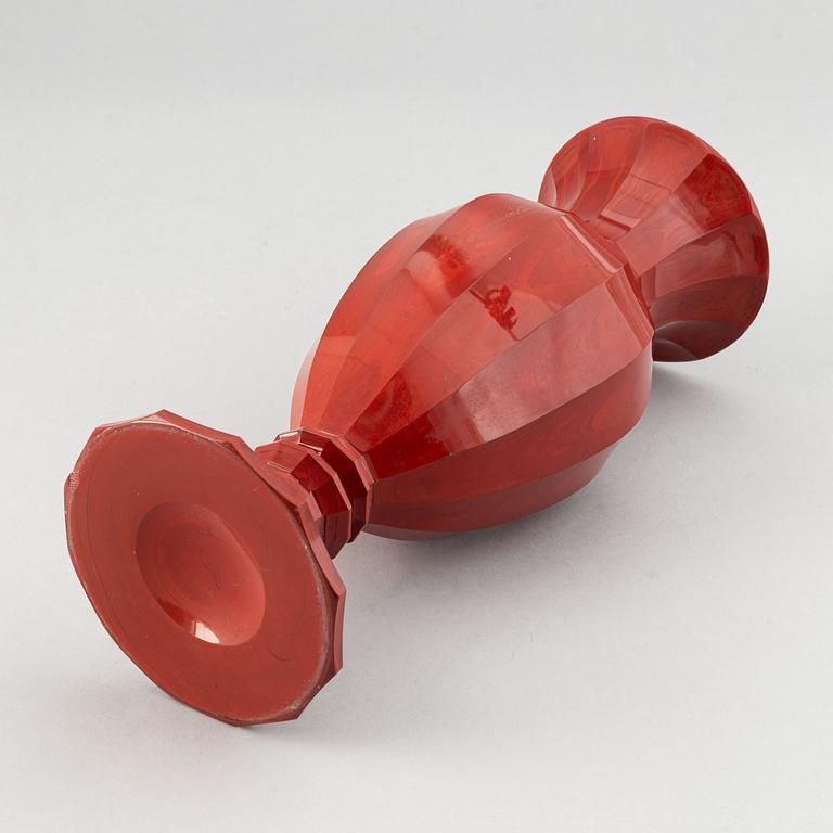 A glass vase, mid 19th Century.