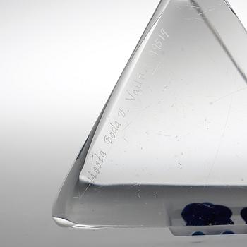 SKULPTUR GLAS, Bertil Vallien, Kosta boda, signerad.