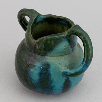 Ragnhild Godenius, two Two Art Nouveau glazed ceramic vases, one signed and dated 191? and 1914.