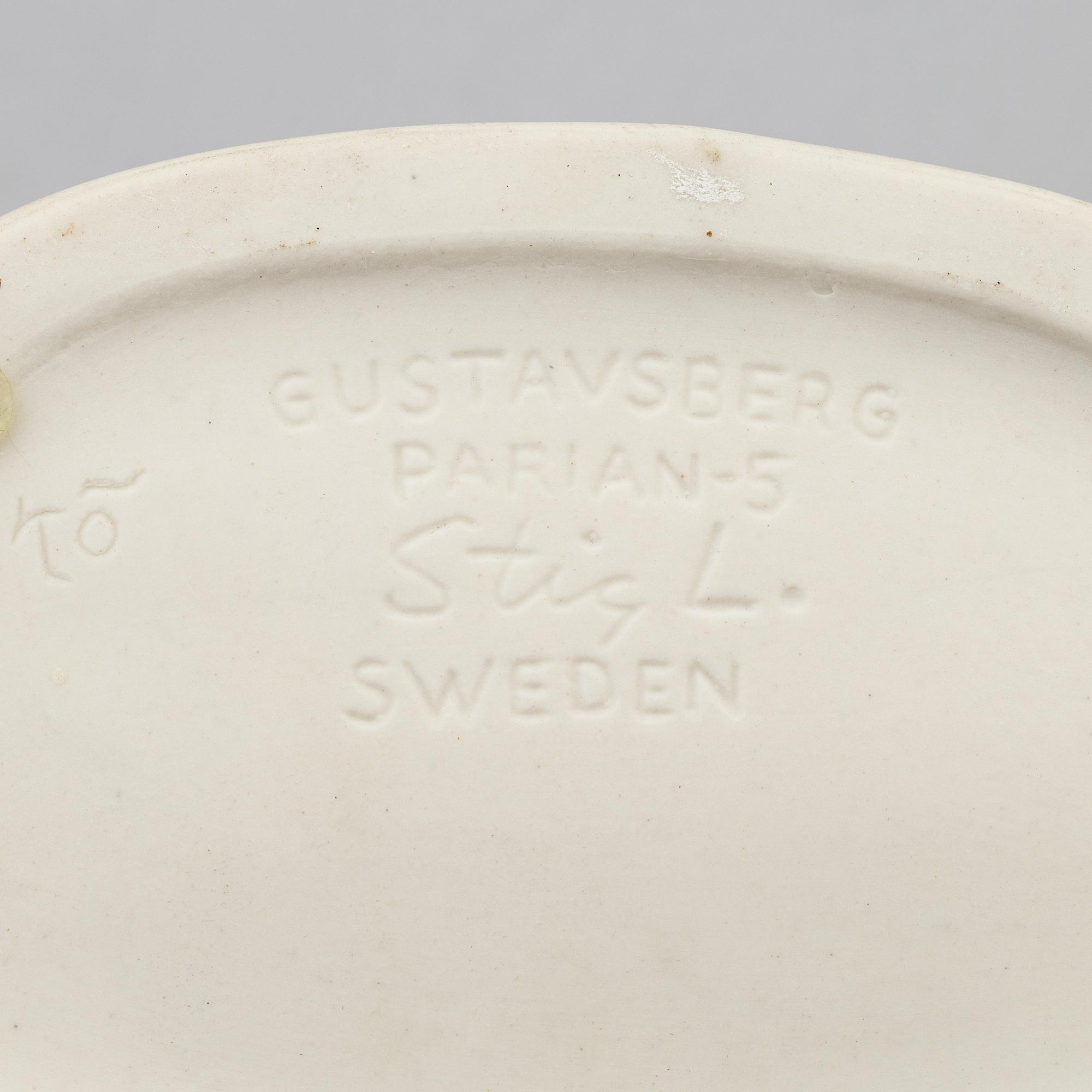 Stig Lindberg, skulptur, parian, "Mannen med masken", Gustavsberg.