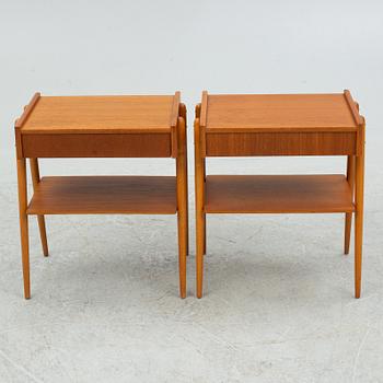 Bedside tables, a pair, Carlström, 1960s.