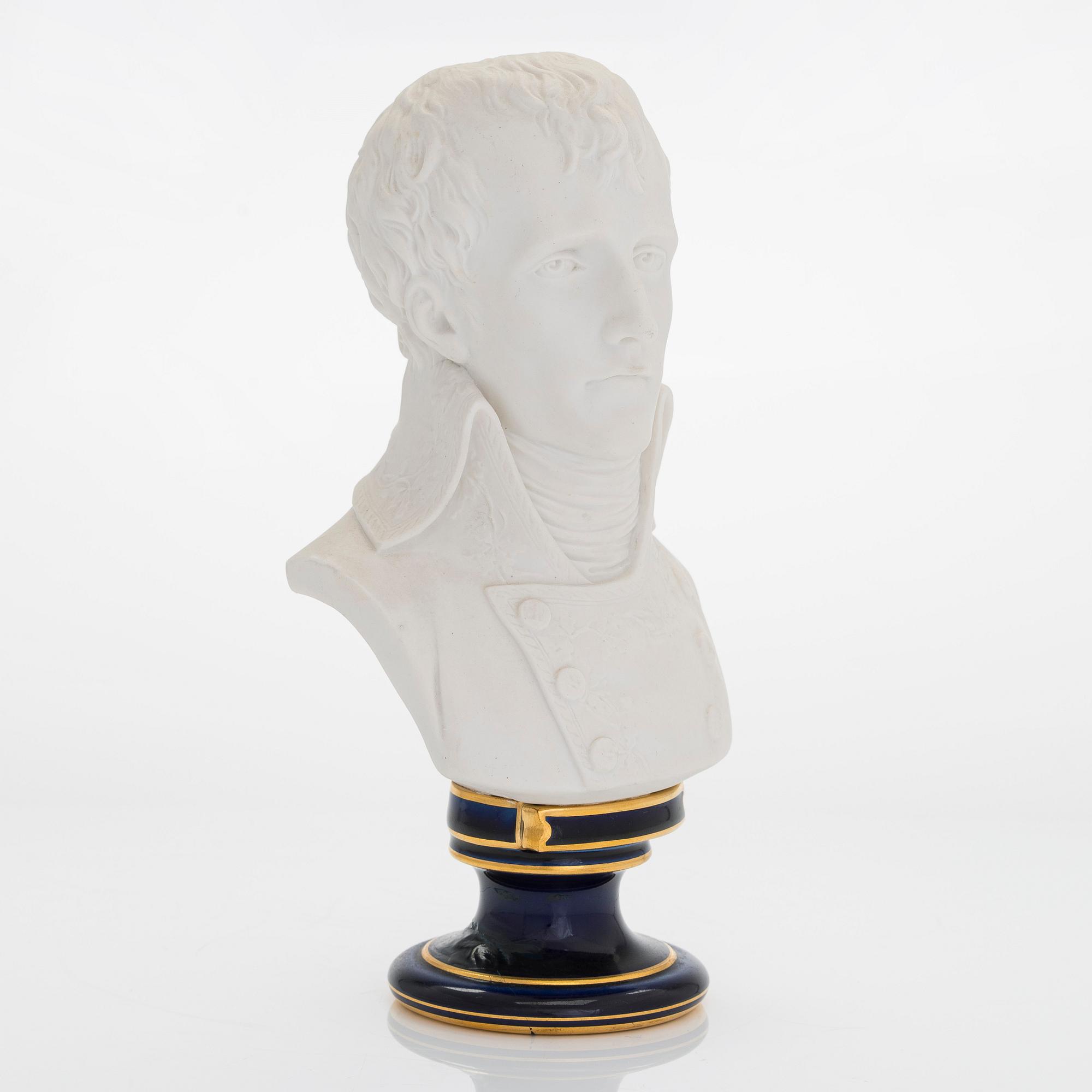 A biscuit bust of Napoleon Bonaparte, Sèvres, France.