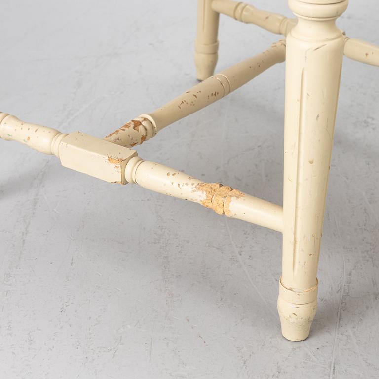 Dining table with 10 chairs, Gustavian style, second half of the 20th century.