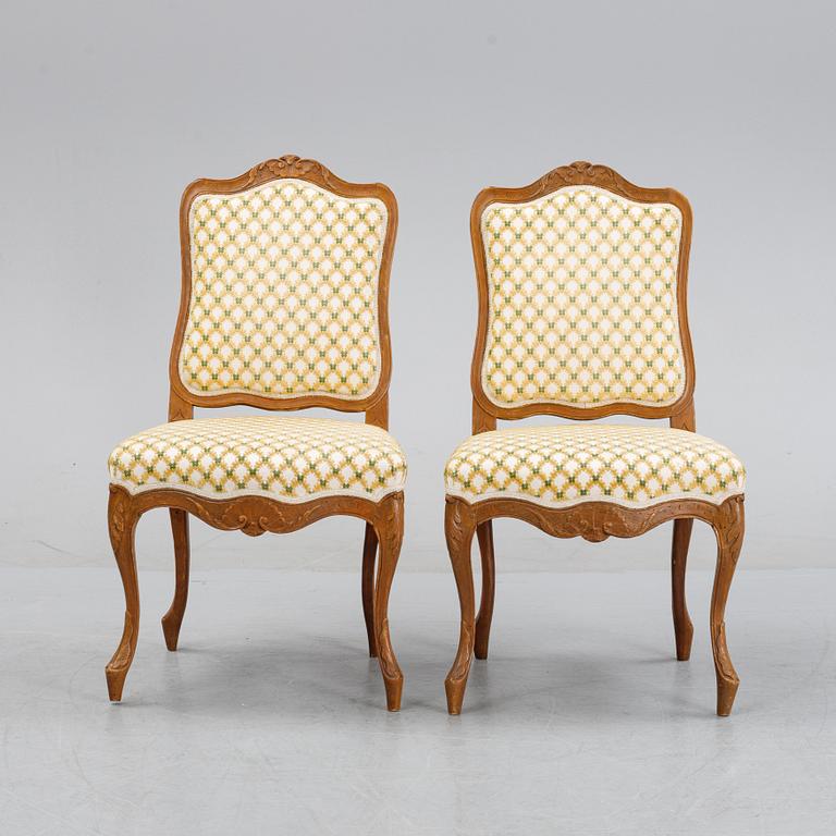 Stolar, ett par, fransk rokokostil, 1800-talets slut.