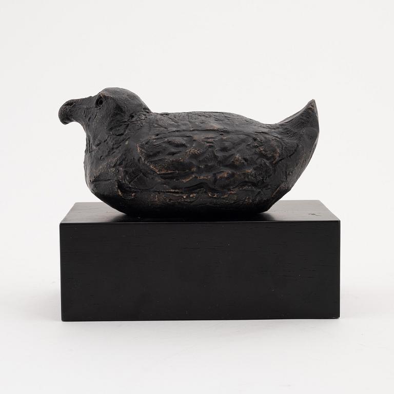 Henrik Allert, sculpture. Signed. Foundry mark. Bronze, total height 14 cm, length 17 cm.