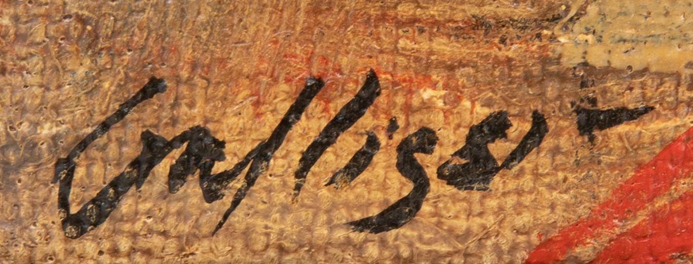 Jorgo Krallis, akryl på duk, signerad, ca 15 x 16 cm.