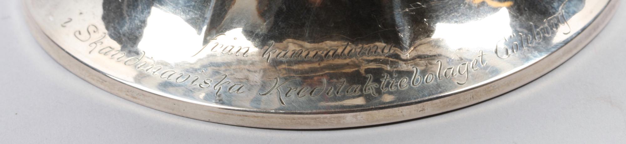 SKÅL PÅ FOT, silver, Sverige, 1900-talets första hälft.