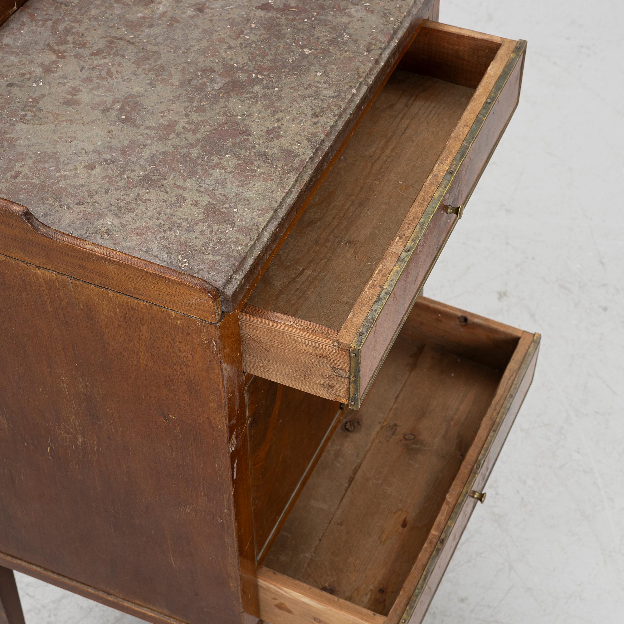 Bedside cabinet. Late Gustavian style, 19th century.